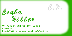 csaba willer business card